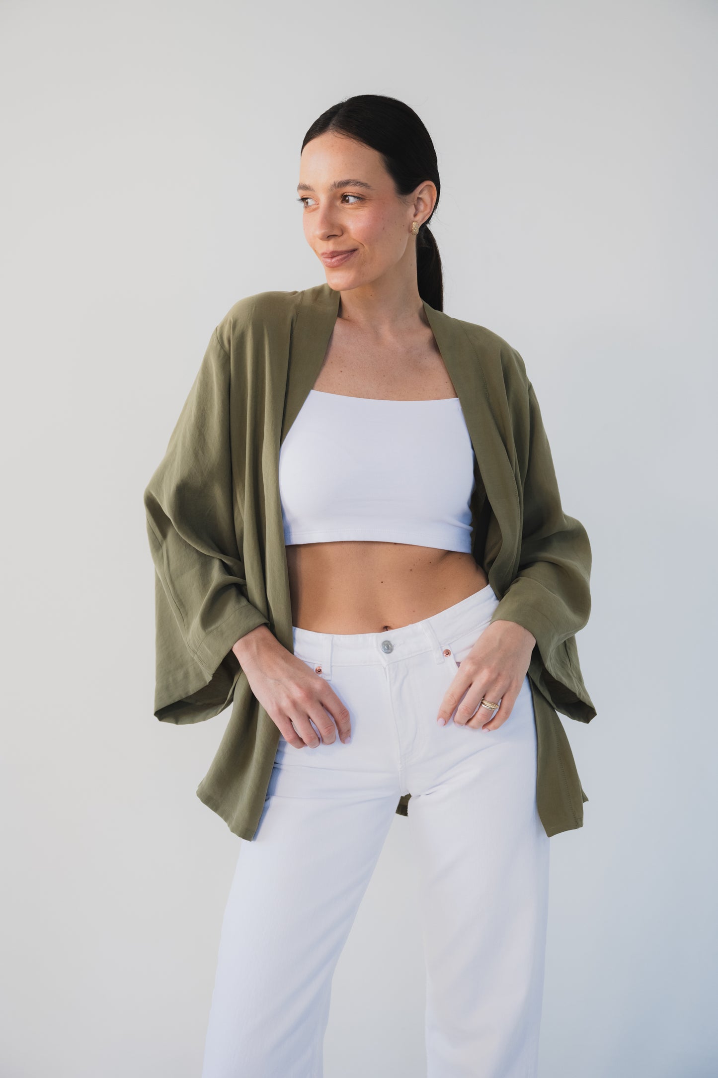 Allie Khaki Kimono